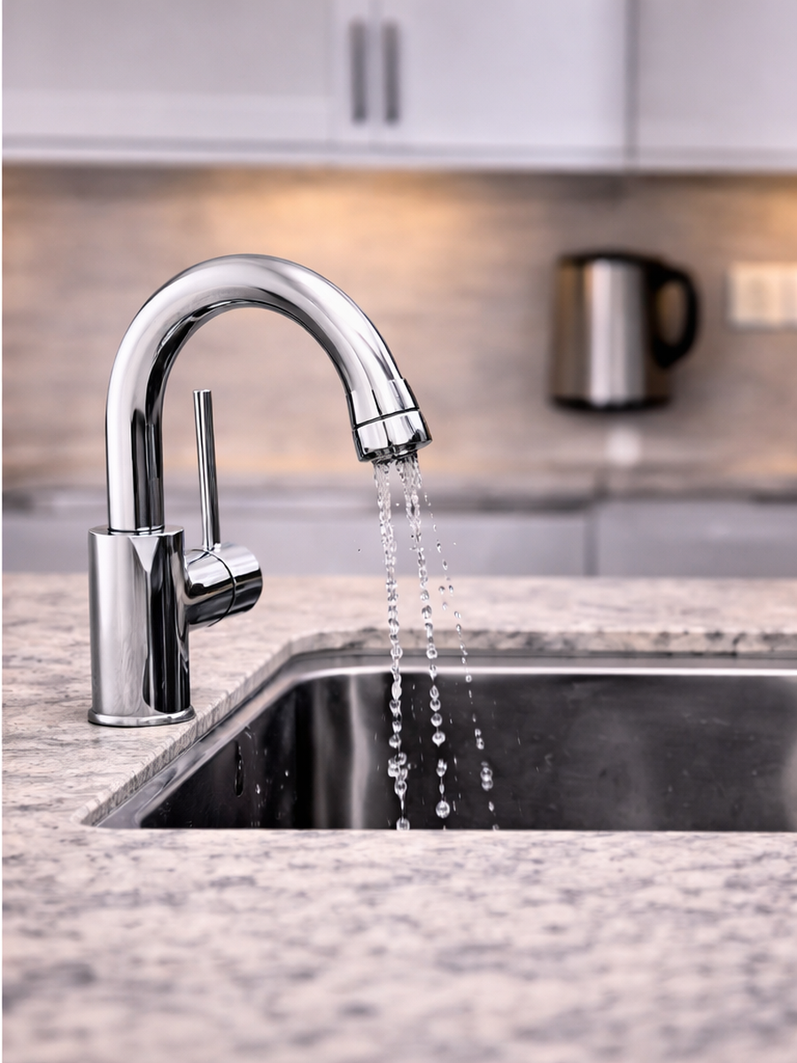 Kitchen fixture issue with running water