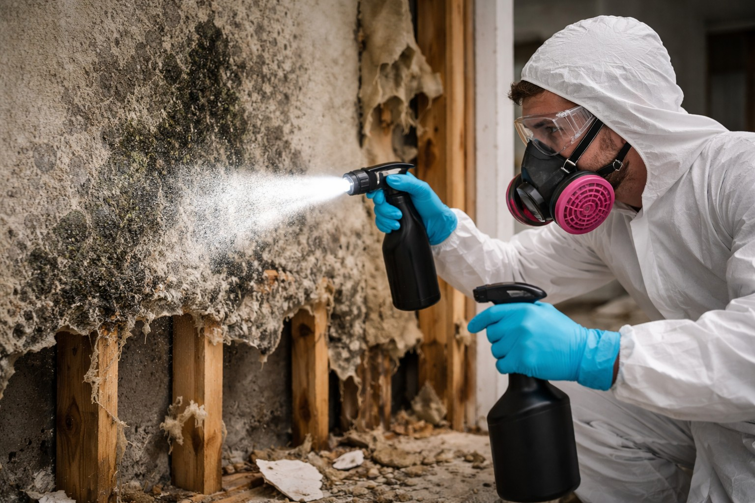 Visible mould damage on an interior wall needing remediation