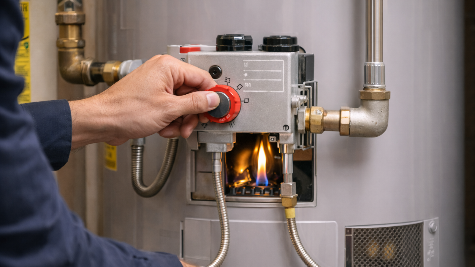 Gas water heater pilot light and ignition control